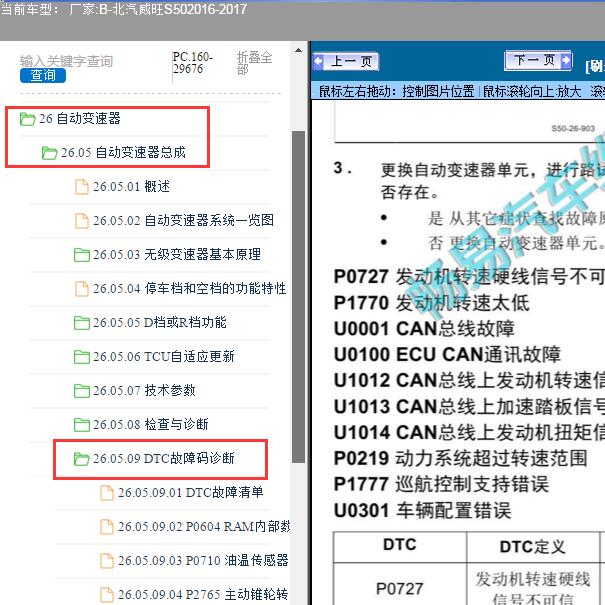 2016-2017年北汽威旺-S50-U0100故障码维修手册