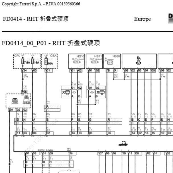 2012年法拉利California T敞篷电路图