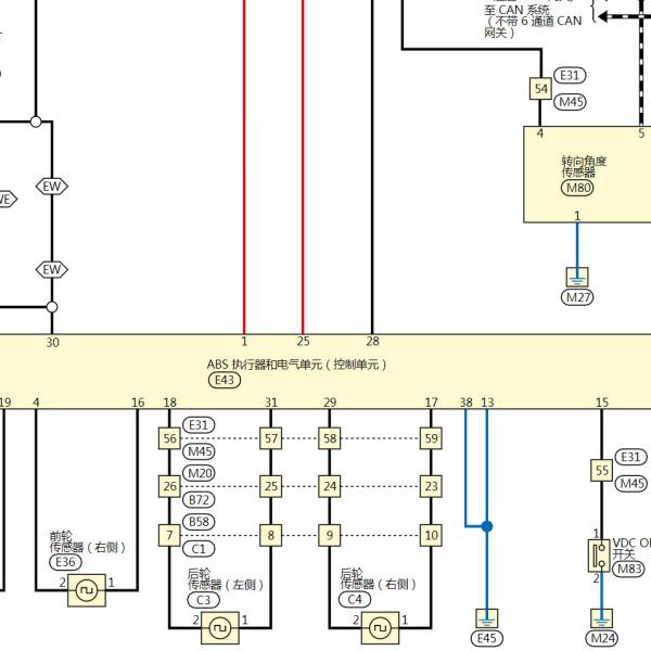 2018年日产楼兰ABS电路图