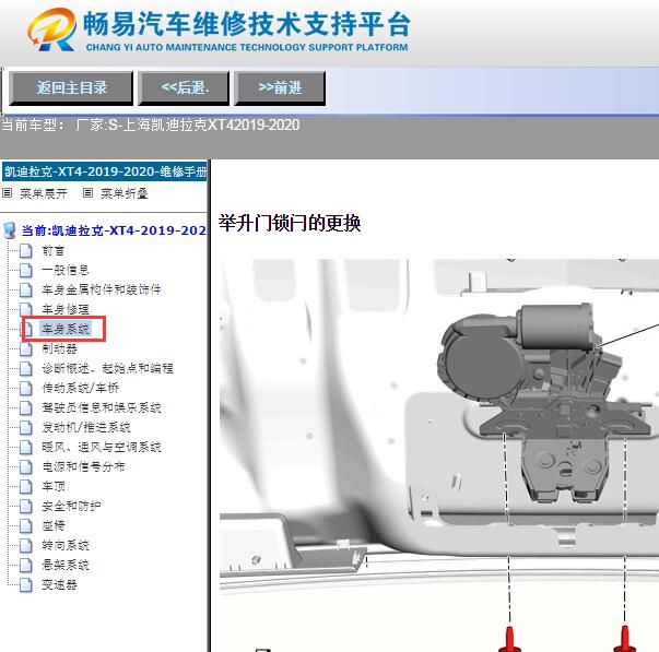 2019年凯迪拉克XT4后备箱维修手册
