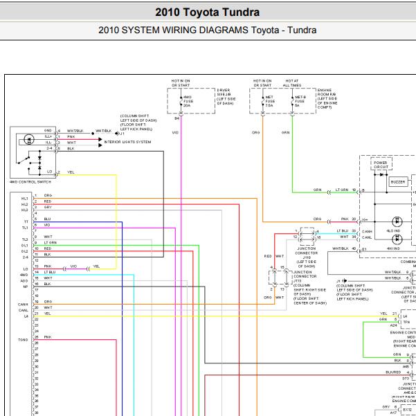 2010年丰田坦途四驱电路图