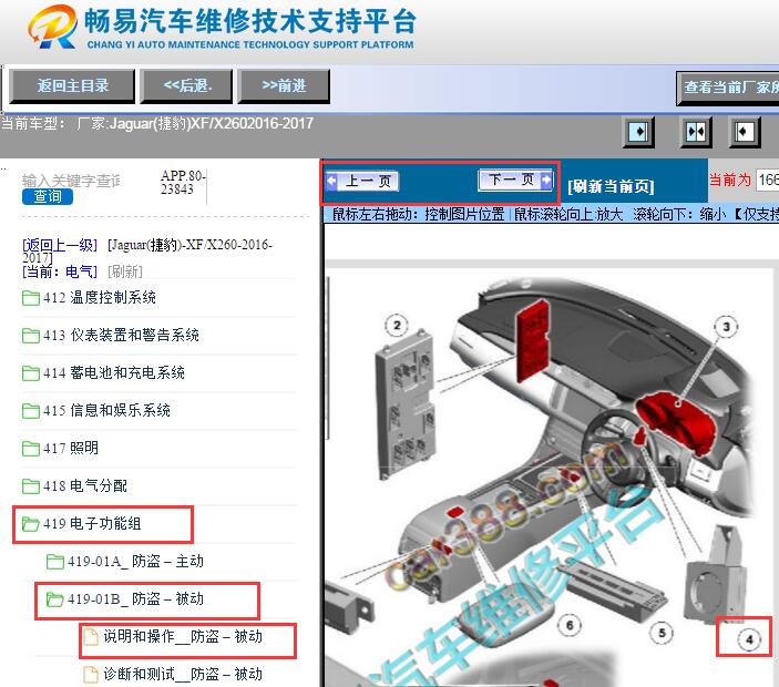 2016-2017年捷豹XF防盗锁止部件位置