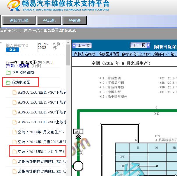 2015-2020年一汽丰田-酷路泽空调电路图
