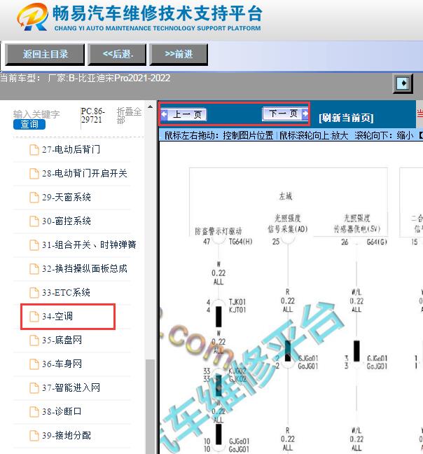 2021-2022年比亚迪宋PRO空调电路图