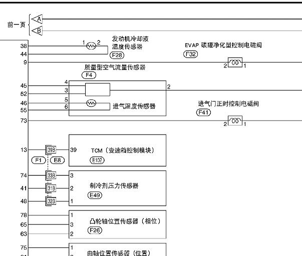 2009年日产轩逸发动机碳罐电磁阀电路图