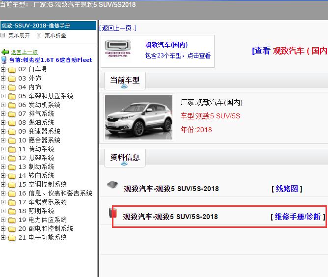 2018年观致汽车-观致5 SUV/5S维修手册
