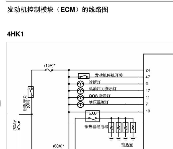 五十铃4HK1发动机电路图