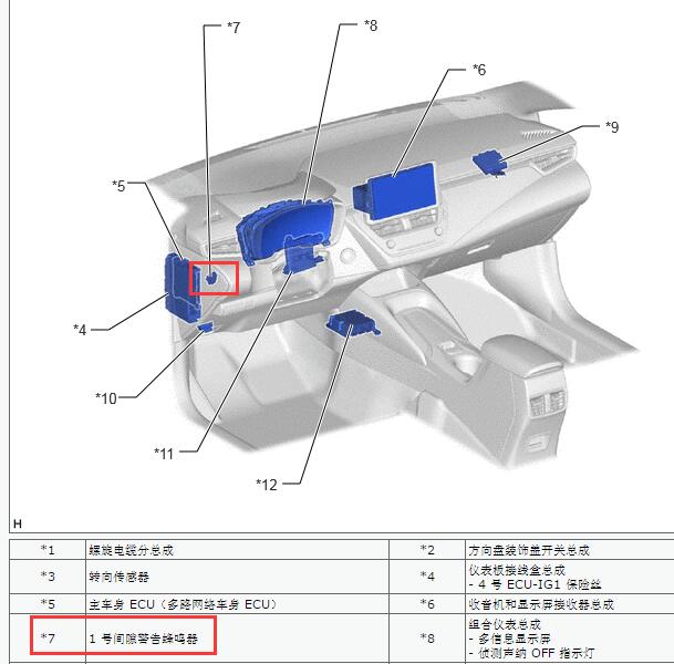 2021年丰田亚洲狮蜂鸣器位置