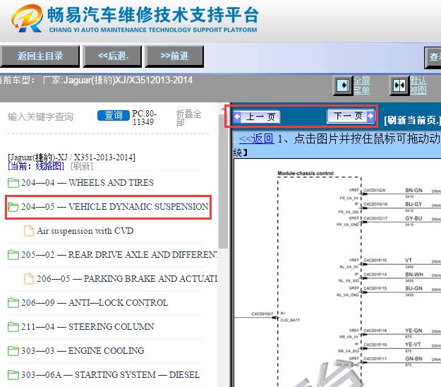 2013-2014年捷豹XJ空调悬挂电路图