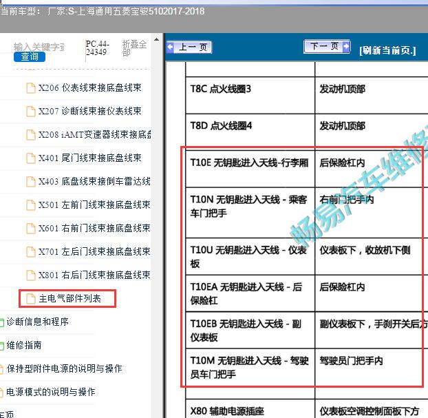 2017年五菱宝骏510无钥匙进入天线位置
