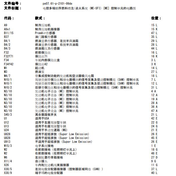 2007年奔驰E350 发动机电路图.