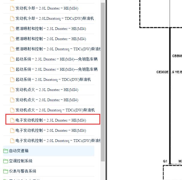 2007-2009年福特蒙迪欧2.3发动机电路图.