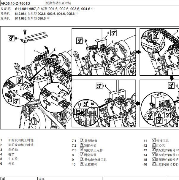 2007年奔驰斯宾特 2.7发动机正时