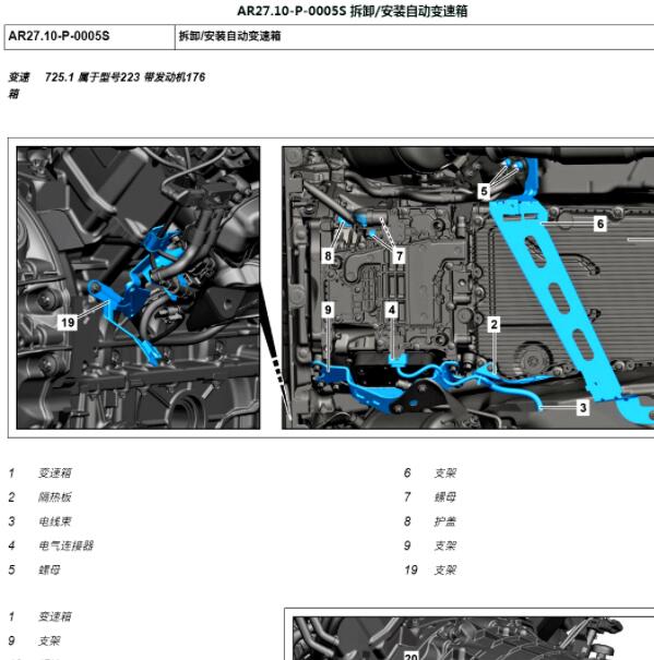 2021年奔驰S580变速箱维修手册