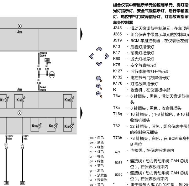 2011年斯柯达晶锐仪表电路图