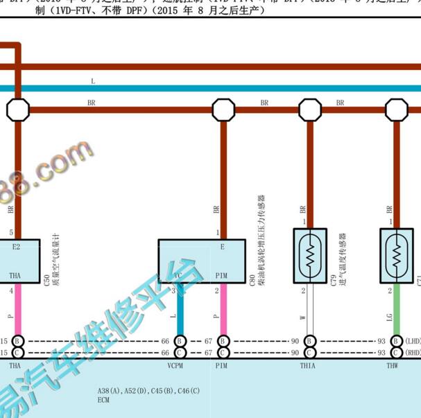 2015年丰田酷路泽 1VD发动机涡轮增压器电路图