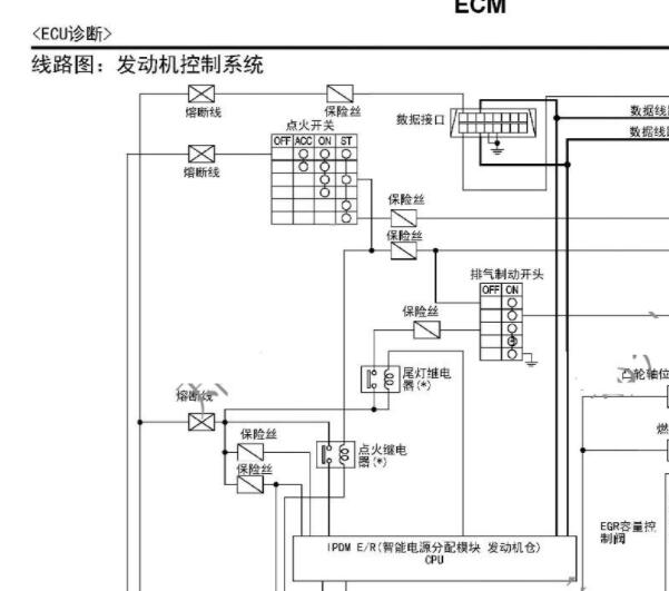 2011年郑州日产凯普斯达发动机电路图
