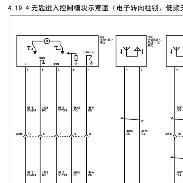 2015-2017 上汽通用五菱-宝骏560PEPS和转向柱锁电路图.
