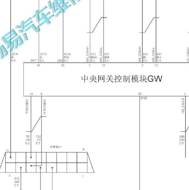 2016-2017年哈弗H9 网关和诊断电路图