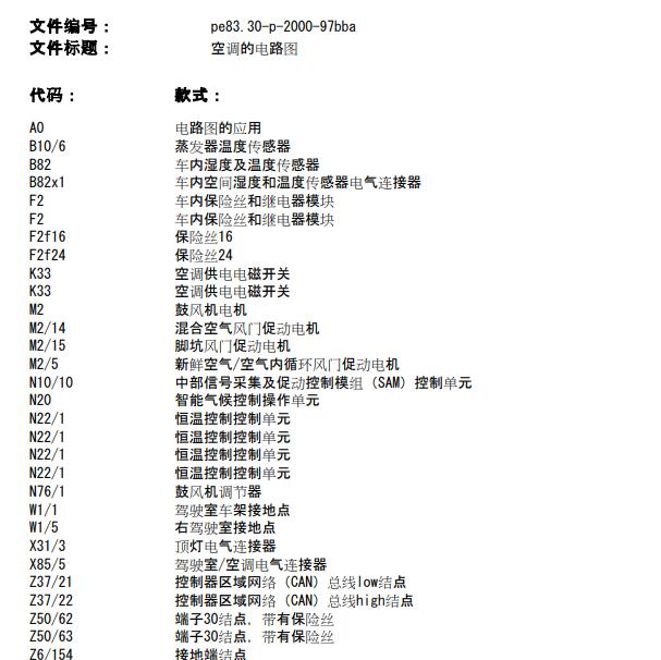 2017年奔驰SMART 空调电路图