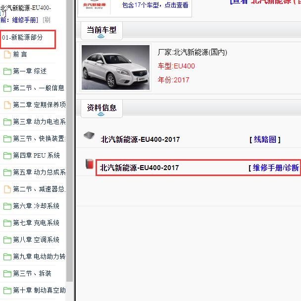2017年北汽新能源EU400新能源电路图