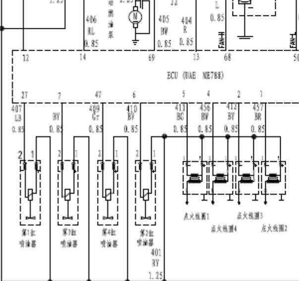 2011年众泰Z200HB发动机电路图