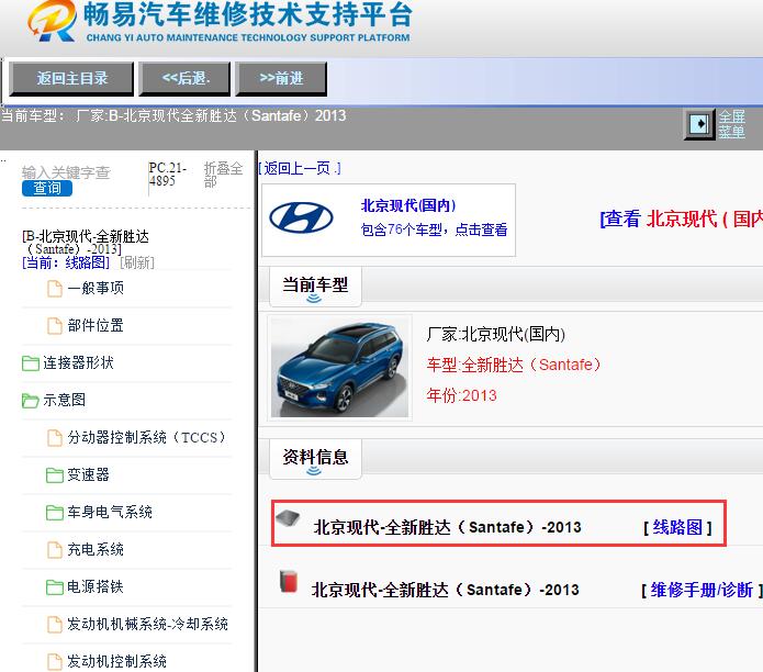 2013年现代胜达电路图