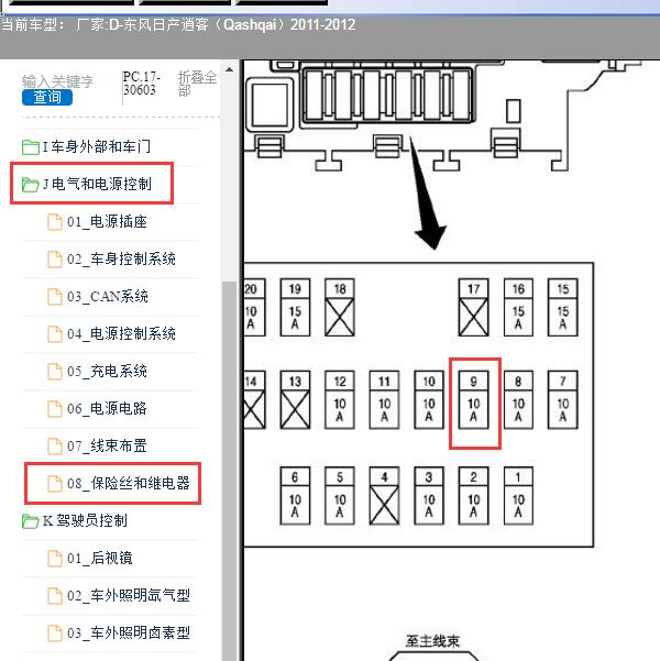 2011-2012年东风日产-逍客（Qashqai）座椅保险位置