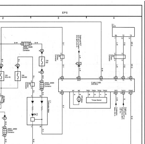 2008年丰田皇冠转向助力电路图.