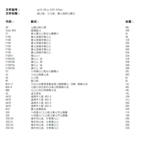 2016年奔驰SMART 启动电路图