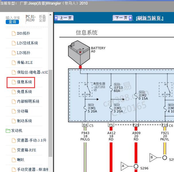 2010年吉普牧马人仪表电路图