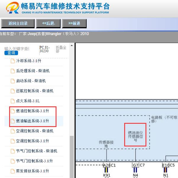 2010年吉普牧马人油表电路图