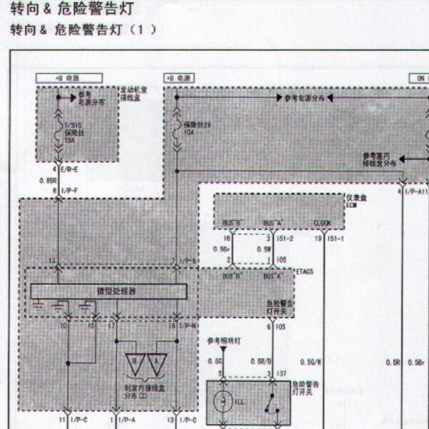 2004年现代雅科仕转向灯电路图