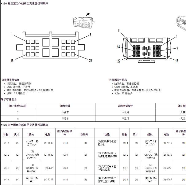 2019年凯迪拉克CT6 X176插头资料