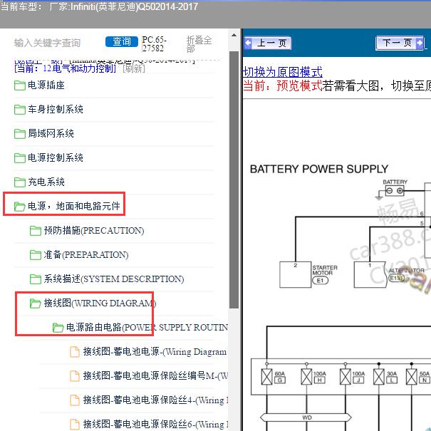 2014-2017年Infiniti(英菲尼迪)-Q50保险丝电路图