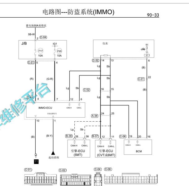 2016-2017年东南DX3 防盗盒电路图