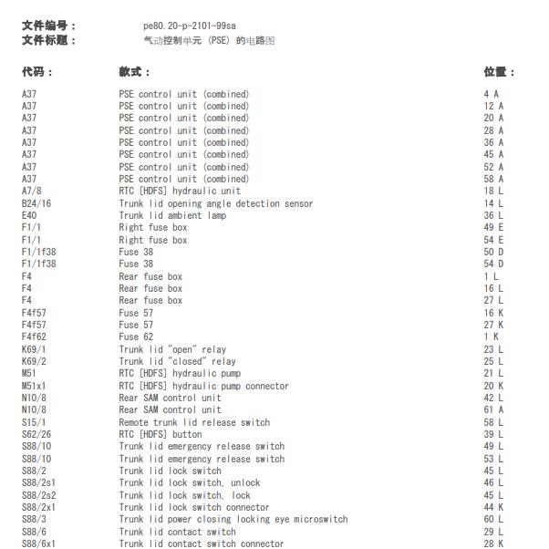 2003年奔驰S430 中控气泵电路图