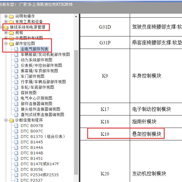 2018年上海凯迪拉克-XTS 悬架模块位置
