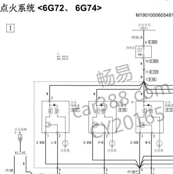 2010年三菱帕杰罗6G74发动机点火线圈电路图