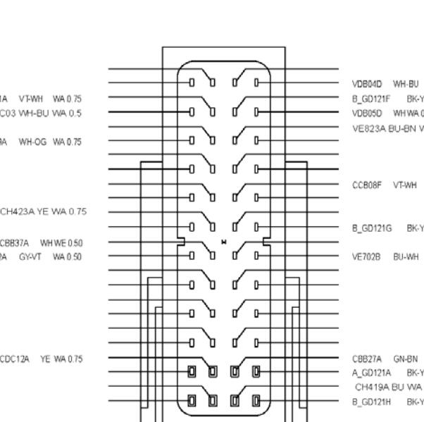 2015年福特全顺发动机32+48+32控制系统针脚定义图