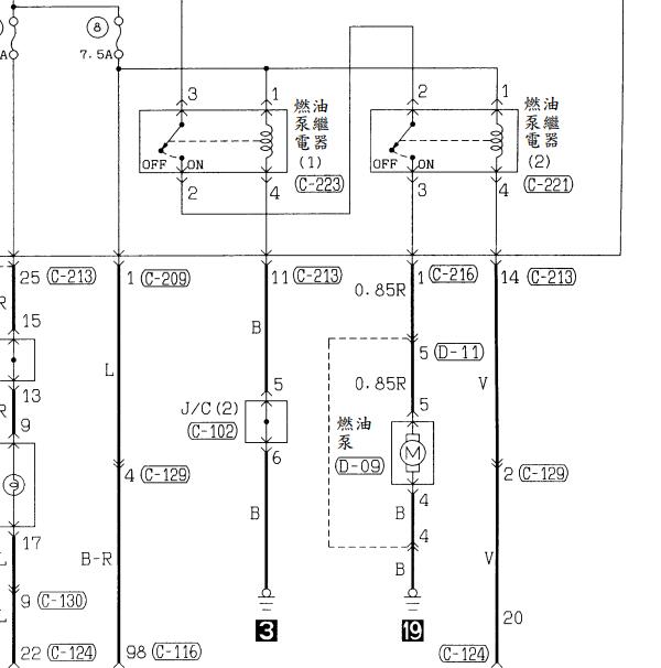 东南 蓝瑟DA4G18 发动机油泵电路图