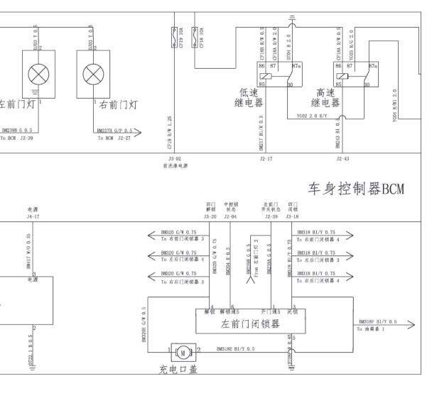 2019年东风风光E3中控锁电路图