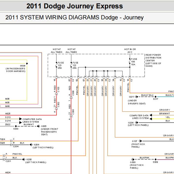 2011年道奇酷威室内灯电路图