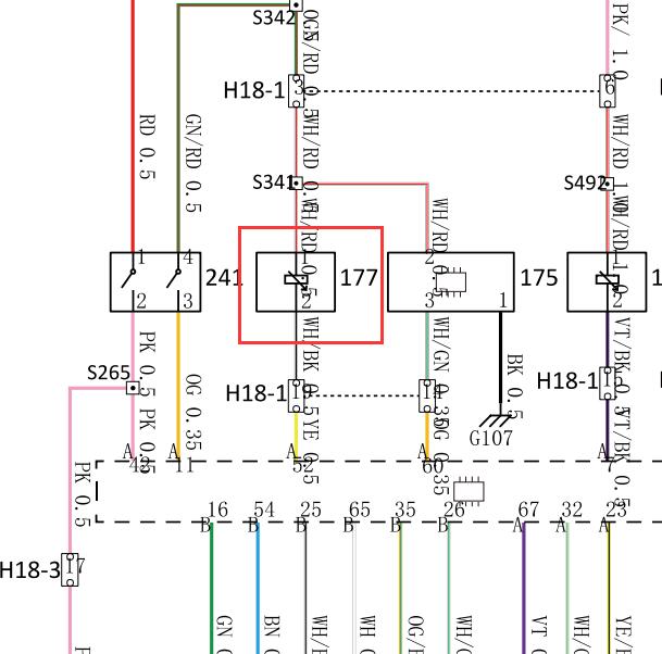 2020年观致7 CE18发动机节温器电路图