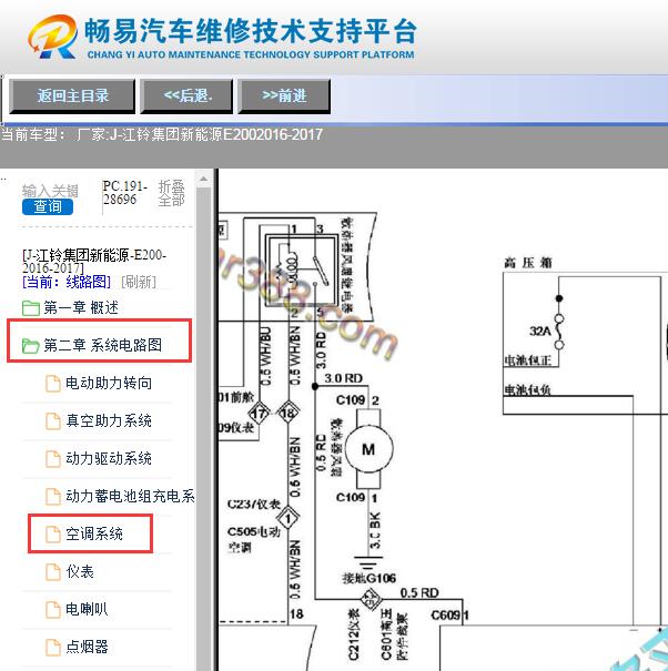 2016-2017年江铃E200L空调暖风电路图