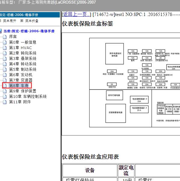 2006-2007年上海别克-君越 保险资料