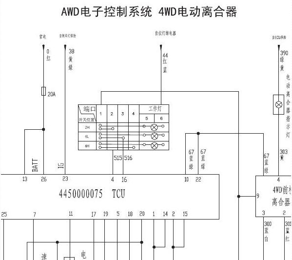 2010年长城哈弗H3四驱电路图
