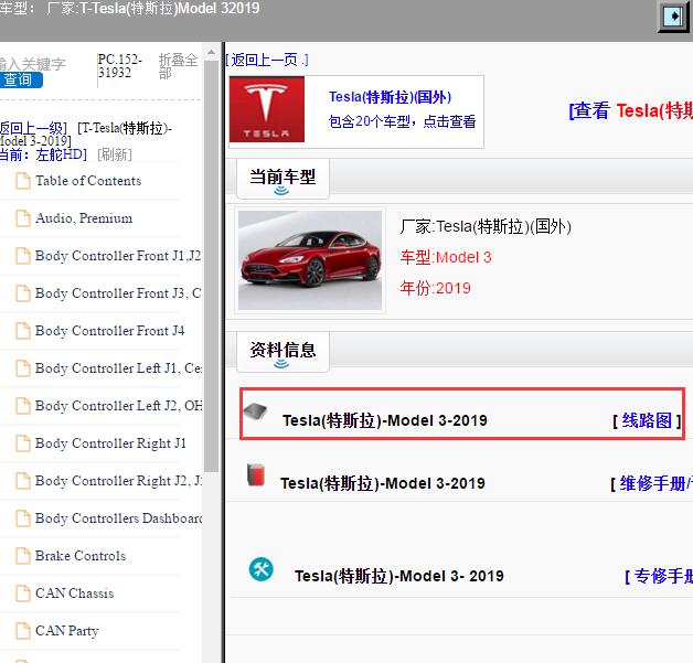 2019年Tesla(特斯拉)-Model 3 电路图