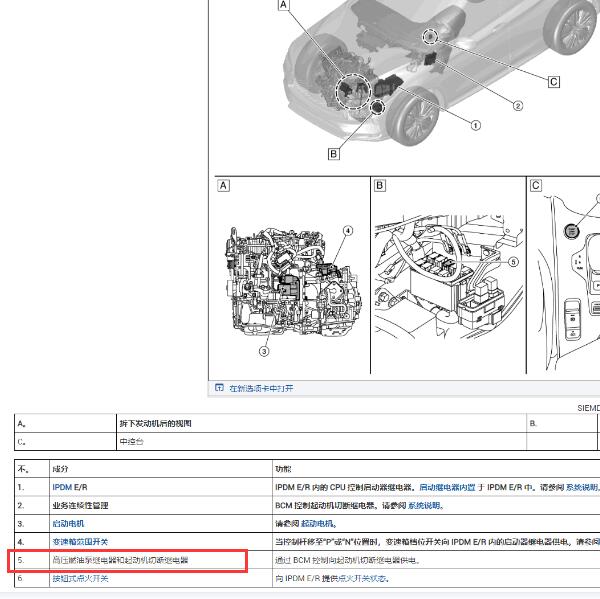 2020年英菲尼迪QX50起动继电器位置