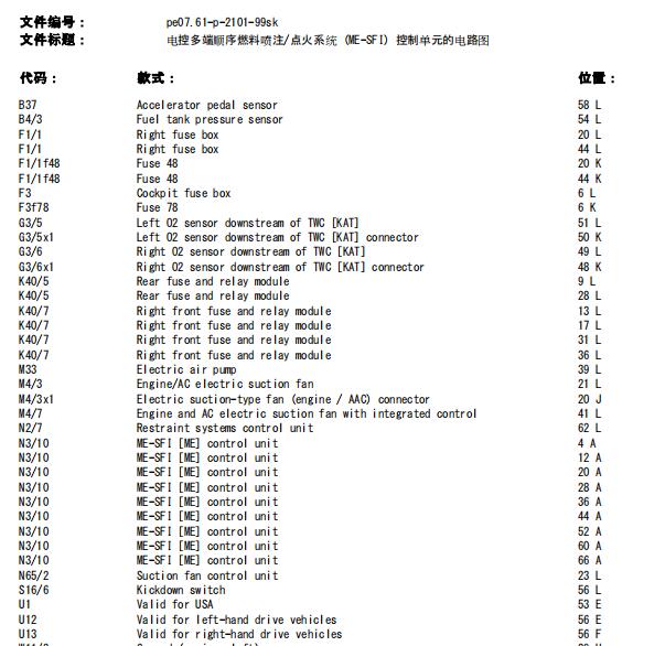 1998年奔驰S320发动机电路图